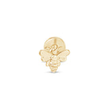 Minimalist Bee Flat Back Stud Earrings in Solid 14k Yellow Gold