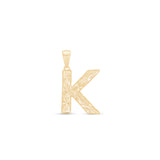 Radiant-Cut Initial Pendant in Solid 10k Yellow Gold - K
