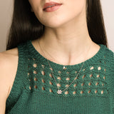 Diamond Butterfly Layering Necklace in Solid 14k Yellow Gold