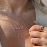 Lucky Star Necklace in Solid 14k Yellow Gold