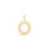 Radiant-Cut Initial Pendant in Solid 10k Yellow Gold - O