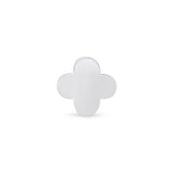 Gold Clover Flat Back Stud Earrings in Solid 14k White Gold