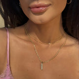 Radiant-Cut Initial Pendant in Solid 10k Yellow Gold - I