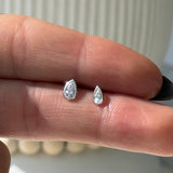 Pear Gemstone Flat Back Stud Earrings Bezel Set in Solid 14k Yellow Gold