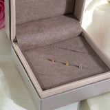 Spike Flat Back Stud Earrings in Solid 14k White Gold