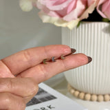 Crescent Moon Flat Back Stud Earrings in Solid 14k Rose Gold