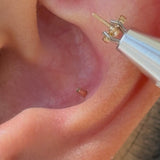 Flat Back Stud Earrings Post  Gold - Internally Threaded in Solid 14k Gold