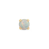 Solid 14k Gold Opal Prong Set Stud Earring