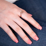 Diamond Butterfly Wrap Cocktail Ring in Solid 14k Rose Gold