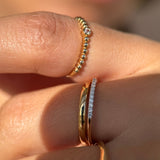 Diamond Bar Eternity Ring in Solid 14k Yellow Gold