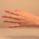 Diamond Curve Double Layer Band in Solid 14k Yellow Gold