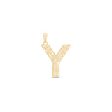 Radiant-Cut Initial Pendant in Solid 10k Yellow Gold - Y