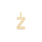 Radiant-Cut Initial Pendant in Solid 10k Yellow Gold - Z