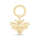 Hoop with Bee Charm in Solid 14k Yellow Gold