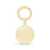 Hoop with Disc Charm in Solid 14k Yellow Gold