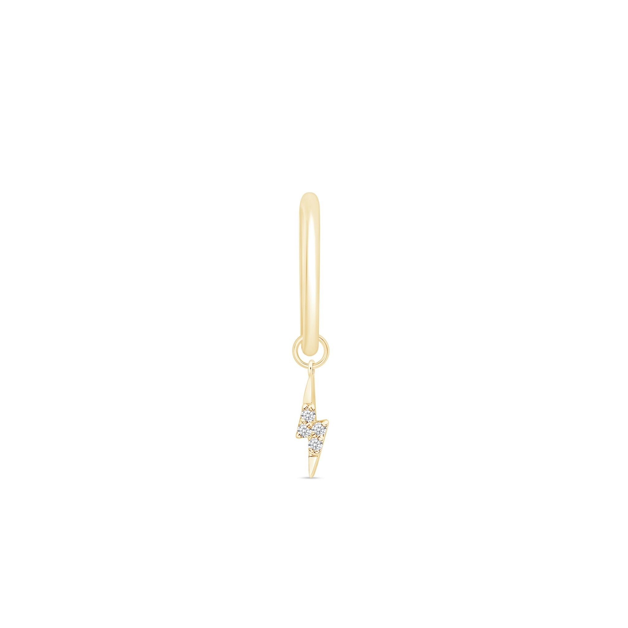 a pair of gold earrings with diamonds on a white background