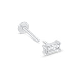 a pair of diamond earrings on a white background