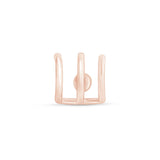 Triple Illusion Hoop Ball Back Huggie Stud in Solid 14k Rose Gold