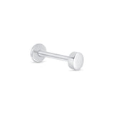 Gold Disc Flat Back Stud Earrings in Solid 14k White Gold