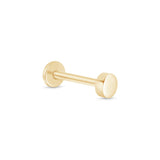 Gold Disc Flat Back Stud Earrings in Solid 14k Yellow Gold