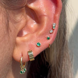 Emerald Ear Cuff in Solid 14k Yellow Gold