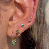 Emerald Ear Cuff in Solid 14k Yellow Gold