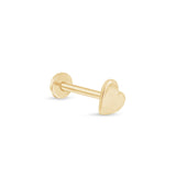 Gold Heart Flat Back Stud Earring