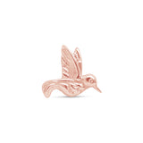 Hummingbird Flat Back Stud Earrings in Solid 14k Rose Gold