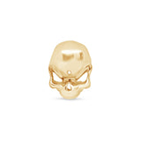 Sassy Skull Flat Back Stud Earrings in Solid 14k Yellow Gold