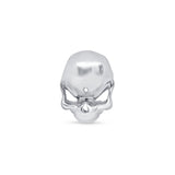 Sassy Skull Flat Back Stud Earringss in Solid 14k White Gold