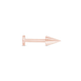 Spike Flat Back Stud Earrings in Solid 14k Rose Gold