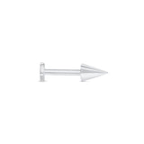 Spike Flat Back Stud Earrings in Solid 14k White Gold