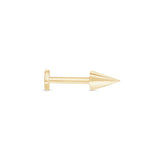 Spike Flat Back Stud Earrings in Solid 14k Yellow Gold