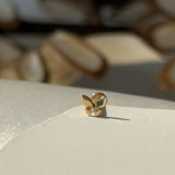 Butterfly Flat Back Stud Earrings in Solid 14k Yellow Gold