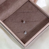 Pear Gemstone Flat Back Stud Earrings Bezel Set in Solid 14k White Gold