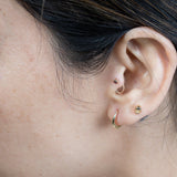 Sassy Skull Flat Back Stud Earringss in Solid 14k White Gold