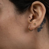 Sassy Skull Flat Back Stud Earrings in Solid 14k Yellow Gold