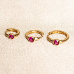 Bezel Set Ruby Huggie in 14k Gold Earrings Estella Collection #product_description# 18369 14k Birthstone cartilage hoop #tag4# #tag5# #tag6# #tag7# #tag8# #tag9# #tag10# 6mm Single Hoop