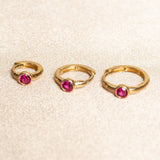 Bezel Set Ruby Huggie in 14k Gold Earrings Estella Collection #product_description# 18369 14k Birthstone cartilage hoop #tag4# #tag5# #tag6# #tag7# #tag8# #tag9# #tag10# 6mm Single Hoop