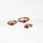 Bezel Set Ruby Huggie in 14k Gold Earrings Estella Collection #product_description# 18369 14k Birthstone cartilage hoop #tag4# #tag5# #tag6# #tag7# #tag8# #tag9# #tag10# 6mm Single Hoop