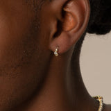 Diamond Beaded Huggie Hoop Earring in Solid 14k Yellow Gold Earrings Estella Collection #product_description# 18522 14k April Birthstone Birthstone #tag4# #tag5# #tag6# #tag7# #tag8# #tag9# #tag10#