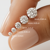 Diamond Threaded Flat Back Stud Earrings in Solid 14k Yellow Gold