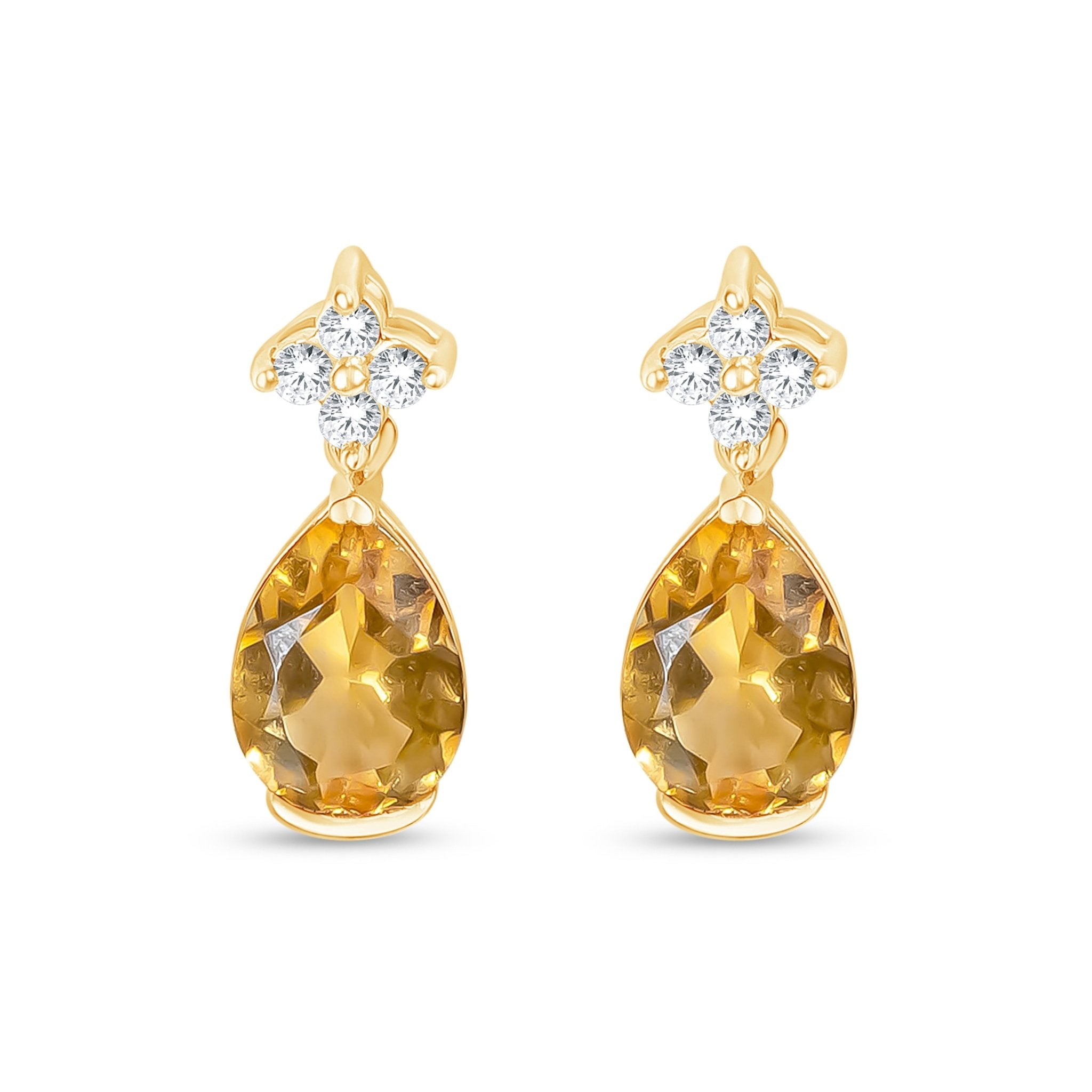 Sapphire Clover with Citrine Droplet Stud Earrings Earrings Estella Collection #product_description# 32652 Citrine Dangle Earrings Made to Order #tag4# #tag5# #tag6# #tag7# #tag8# #tag9# #tag10#