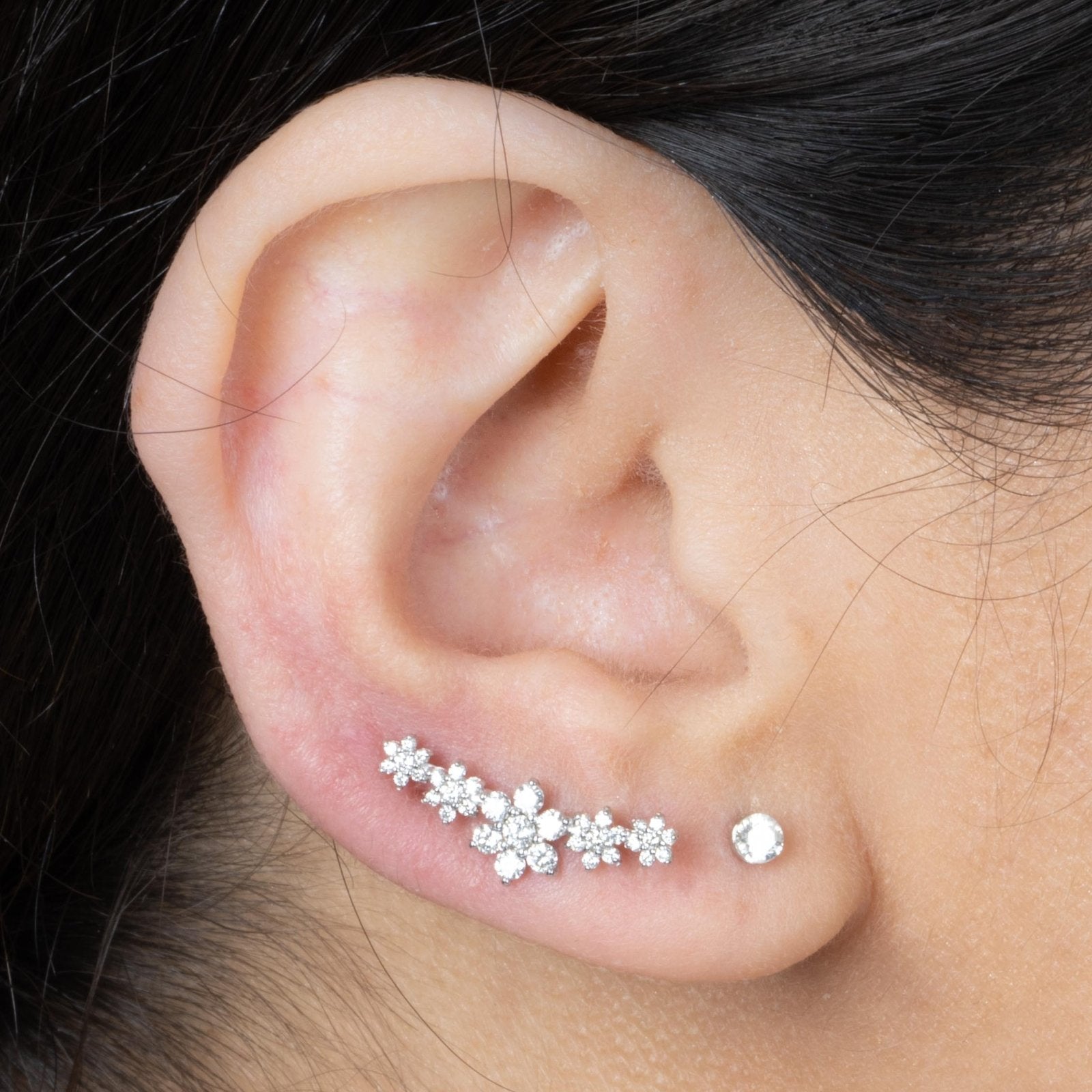 Five Flower Diamond Garland Flat Back Stud in Solid White 14k Gold Earrings Estella Collection #product_description# 18385 14k April Birthstone Birthstone #tag4# #tag5# #tag6# #tag7# #tag8# #tag9# #tag10# 5MM