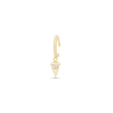 Diamond Spike Charm Illusion Hoop Ballback Earring in Solid 14k Yellow Gold