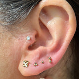 Ball Flat Back Stud Earrings in Solid 14k Yellow Gold
