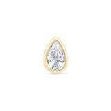 Pear Gemstone Flat Back Stud Earrings Bezel Set in Solid 14k Yellow Gold