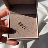 Solitaire Diamond Drop Flat Back Stud Earrings in Solid 14k White Gold