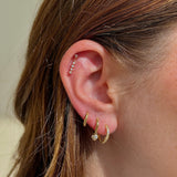Timeless Round Diamond Strand Flat Back Stud Earrings in Solid 14k White Gold
