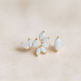 Solid 14k Gold Marquise Opal Five-Stone Earring